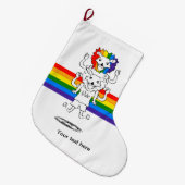 Gay Pride Lion Funny Cartoon Großer Weihnachtsstrumpf (Vorderansicht (hängend))