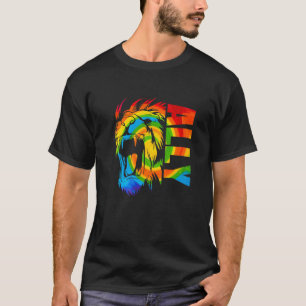 Gay Pride Lion Lgbt Q Coole Fahne T-Shirt