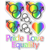 Gay Pride löscht gleichgeschlechtliche Liebe-Aufkl Aufkleber (Vorderseite)