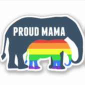 Gay Pride Mama Proud LGBT Mama Elephant Aufkleber (Vorderseite)