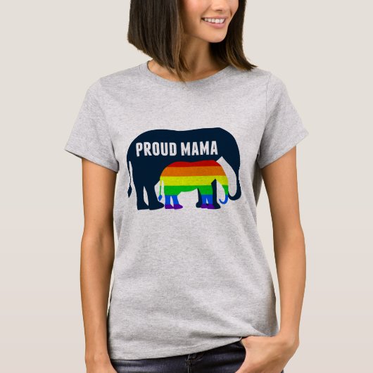 Gay Pride Mama Proud LGBT Mama Elephant T-Shirt (Vorderseite)