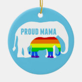 Gay Pride Mama Proud Mama Elephant Rainbow LGBTQ Keramik Ornament (Vorne)