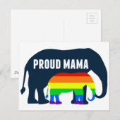 Gay Pride Mama Proud Mama Elephant Rainbow LGBTQ Postkarte (Vorne/Hinten)