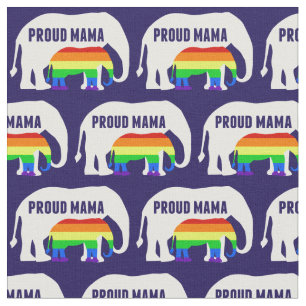 Gay Pride Mama Proud Mama Elephant Rainbow LGBTQ Stoff