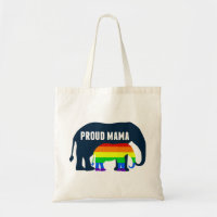 Gay Pride Mama Proud Mama Elephant Rainbow LGBTQ