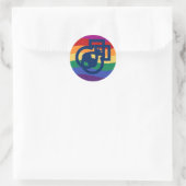 Gay Pride Männchen Symbol Rainbow Runder Aufkleber (Tasche)