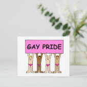 Gay Pride Männer in rosa Unterhosen Postkarte (Stehend Vorderseite)