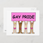 Gay Pride Männer in rosa Unterhosen Postkarte (Vorne/Hinten)