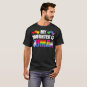 Gay Pride Meine Tochter ist menschlich stolz Vater T-Shirt (Vorne ganz)