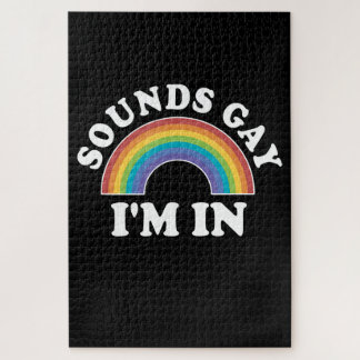 Gay Pride Men LGBT Rainbow Sounds Gay Puzzle