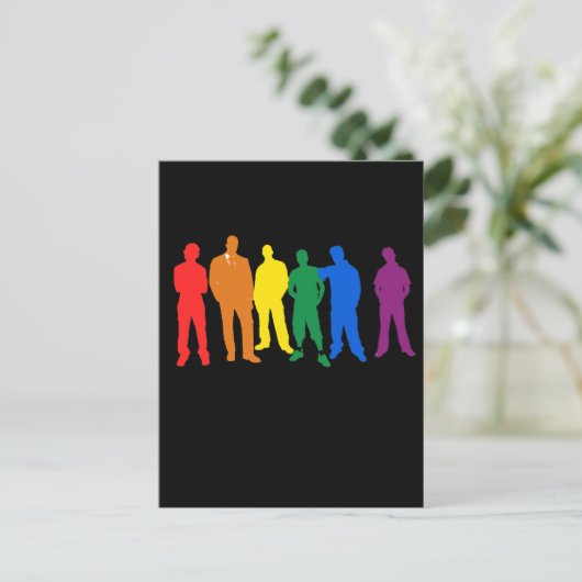 Gay Pride MEN Postkarte (Stehend Vorderseite)
