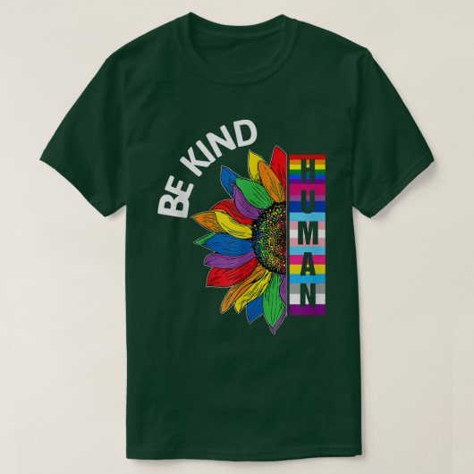 Gay Pride Mensch, Regenbogen Sonnenblumen Kind LGB T-Shirt (Design vorne)
