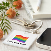 Gay Pride Merch Rainbow Flag LGBTQ Schlüsselanhänger (Vorderseite rechts)