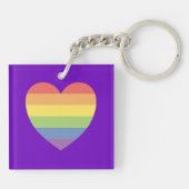 Gay Pride Merch Rainbow Heart LGBTQ Schlüsselanhänger (Rückseite)