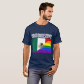 Gay Pride Mexican Rainbow Flag Proud Homosexuelle T-Shirt (Vorne ganz)