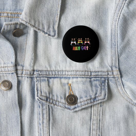 Gay Pride mit Ally Cat Rainbow Lgbt Pride Monat 2 Button (Beispiel)