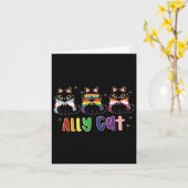 Gay Pride mit Ally Cat Rainbow Lgbt Pride Monat 2 Karte (Gelbe Blume)