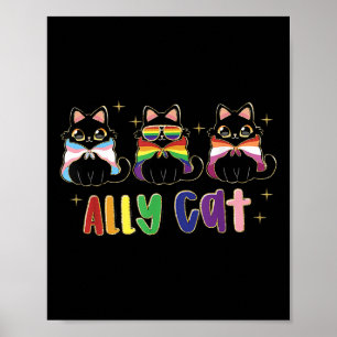 Gay Pride mit Ally Cat Rainbow Lgbt Pride Monat 2 Poster