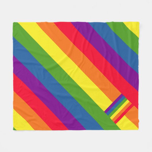 Gay Pride mit farbenfroher Regenbogenflagge Fleecedecke (Vorderseite (Horizontal))