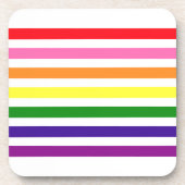 Gay Pride mit farbigen Regenbogenstreifen Getränkeuntersetzer (Vorderseite)