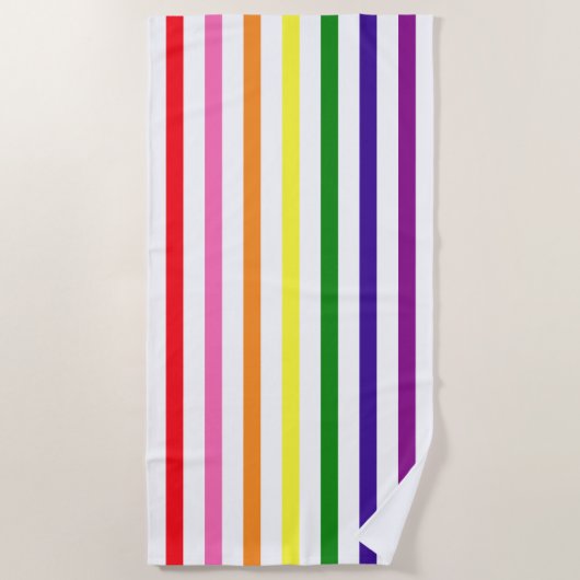 Gay Pride mit farbigen Regenbogenstreifen Strandtuch (Vorderseite)