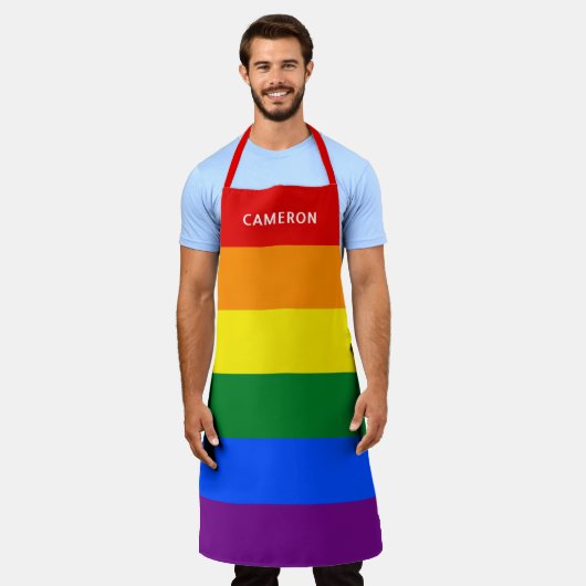 Gay Pride Mit Monogramm Schürze (Getragen)