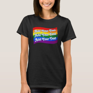 Gay Pride mit Rainbow Flag bis zu 3 Zeilen T-Shirt