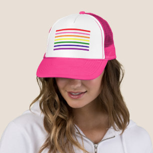 Gay Pride Monat LGBTQ Rainbow-farbene Streifen Truckerkappe