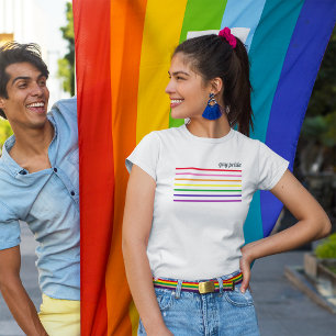 Gay Pride Monat LGBTQ Rainbow Farbige Textrollstre T-Shirt