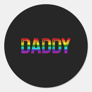 Gay Pride Monat Lgbtq Vathers Day Rainbow Flag Que Runder Aufkleber