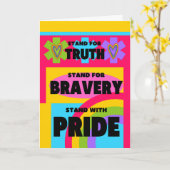 Gay Pride Monat Stand mit Stolz farbenfroh Karte (Gelbe Blume)