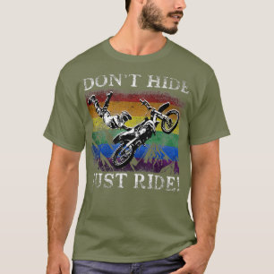 Gay Pride Motocross nicht versteckt nur fahren LGB T-Shirt
