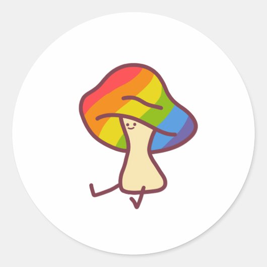 Gay Pride Mushroom Sticker (Vorderseite)