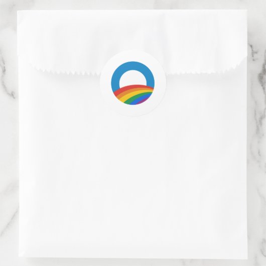 Gay Pride Obama Runder Aufkleber (Tasche)