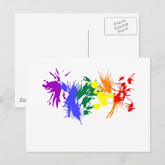 Gay Pride Paint Postkarte (Vorne/Hinten)