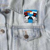 Gay Pride Papageien mit Regenbogen Button (Beispiel)