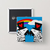 Gay Pride Papageien mit Regenbogen Button (Vorne & Hinten)