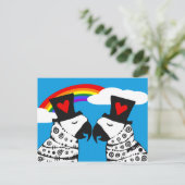 Gay Pride Papageien mit Regenbogen Postkarte (Stehend Vorderseite)