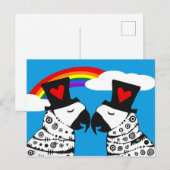 Gay Pride Papageien mit Regenbogen Postkarte (Vorne/Hinten)
