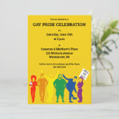 Gay Pride Parade Celebration Party Einladung (Stehend Vorderseite)