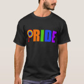 Gay Pride Parade Einfache, fette Regenbogenbriefe T-Shirt (Vorderseite)