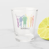 Gay Pride Parade Illustration Personalisiert Schnapsglas (Rückseite)