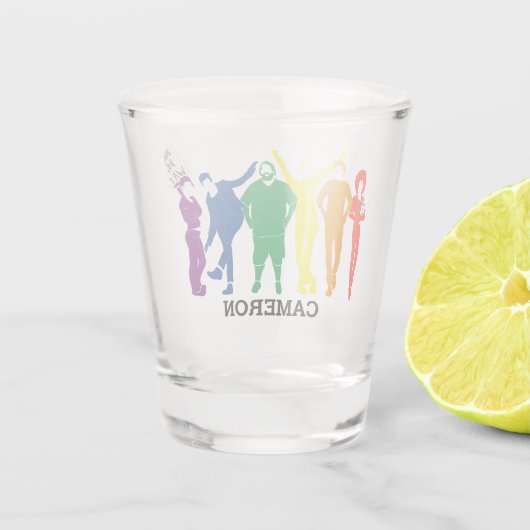 Gay Pride Parade Illustration Personalisiert Schnapsglas (Rückseite)