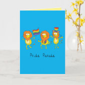 Gay Pride Parade LGBTQ Löwen Große Katzen Karte (Gelbe Blume)