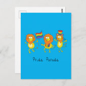 Gay Pride Parade LGBTQ Löwen Große Katzen Postkarte (Vorne/Hinten)