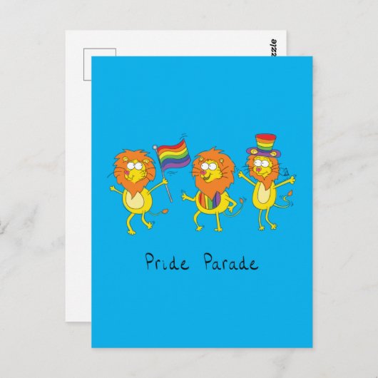 Gay Pride Parade LGBTQ Löwen Große Katzen Postkarte (Vorne/Hinten)