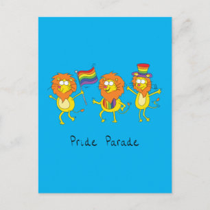 Gay-Pride-Parade LGBTQ Löwen Große Katzen Postkarte
