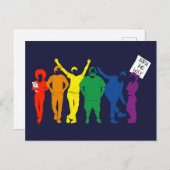 Gay Pride Parade Rainbow Cfarbene Menschen Postkarte (Vorne/Hinten)