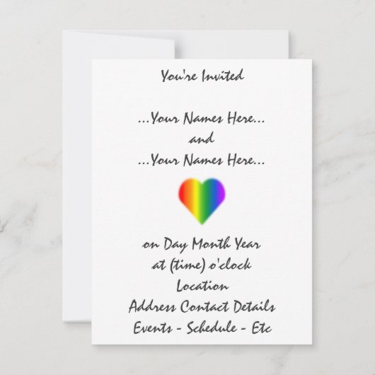 Gay Pride Party Einladungen Rainbow Liebe Cards (Rückseite)