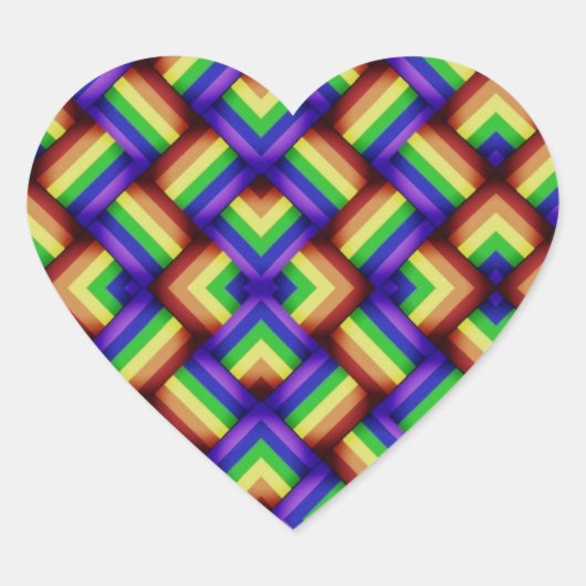 Gay Pride Party Muster Herz Herz-Aufkleber (Vorderseite)